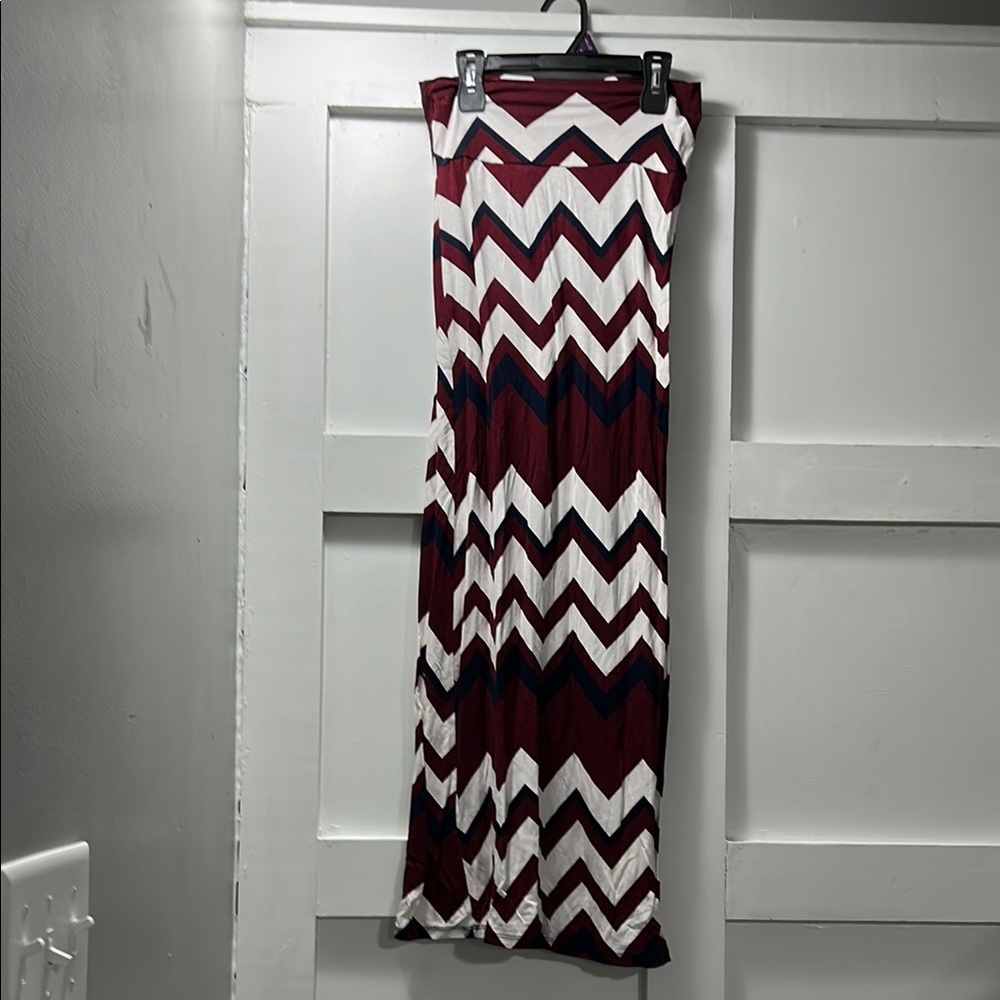Rue21 Red and Blue Maxi Pencil Skirt Casual